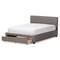 Baxton Studio Brandy Grey Upholstered King Size Platform Bed with Storage Drawer 131-7317 - alternate 2